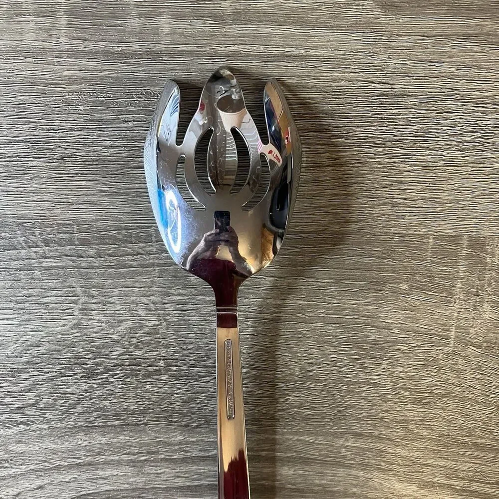 Reed & Barton HARVEST BOUQUET Stainless 18/10 Silverware Salad Serving Set